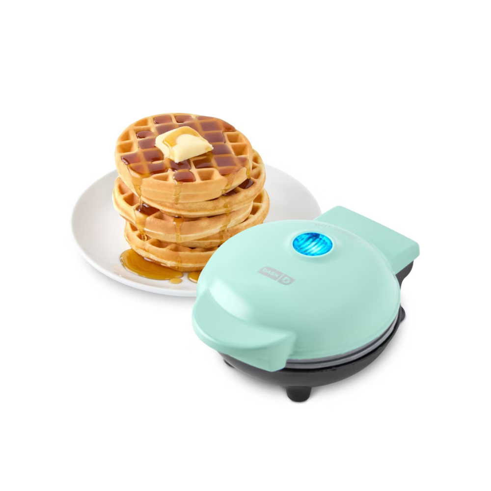 Dash Ceramic Nonstick Mini Waffle Maker color aqua