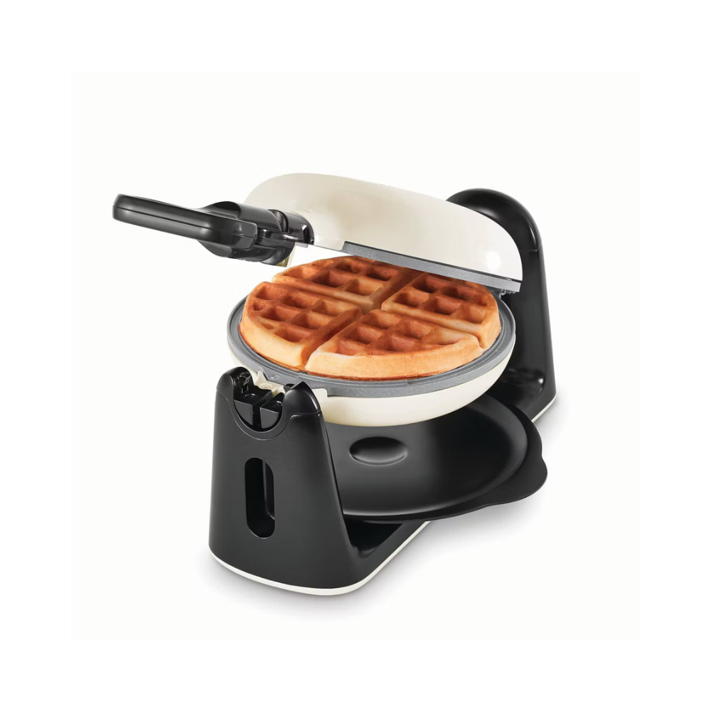 Dash Nonstick Ceramic Flip Belgian Style Waffle Maker color Cream