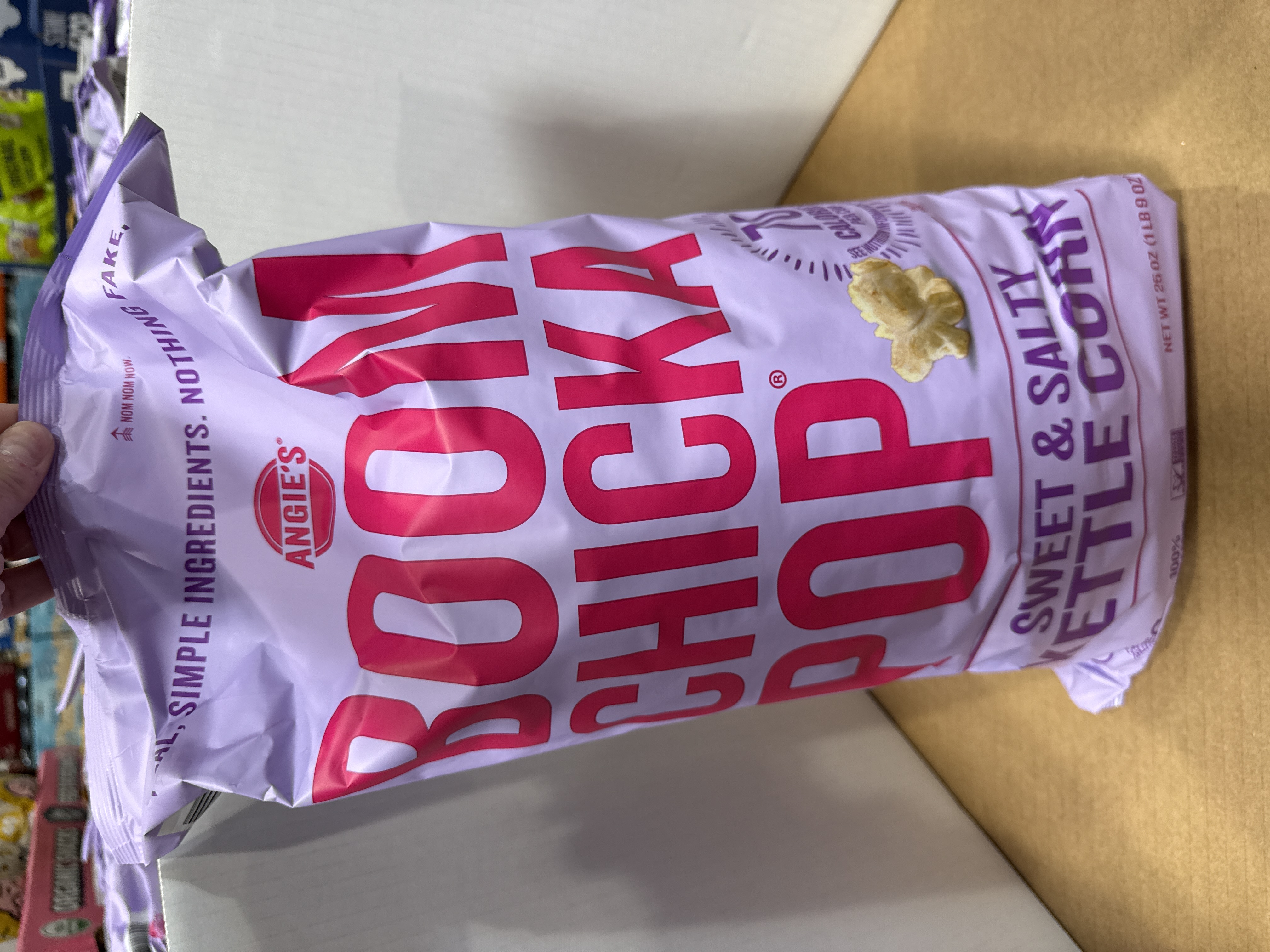Angies boom Chicka bop, sweet and salty kettle corn popcorn, 25 ounces