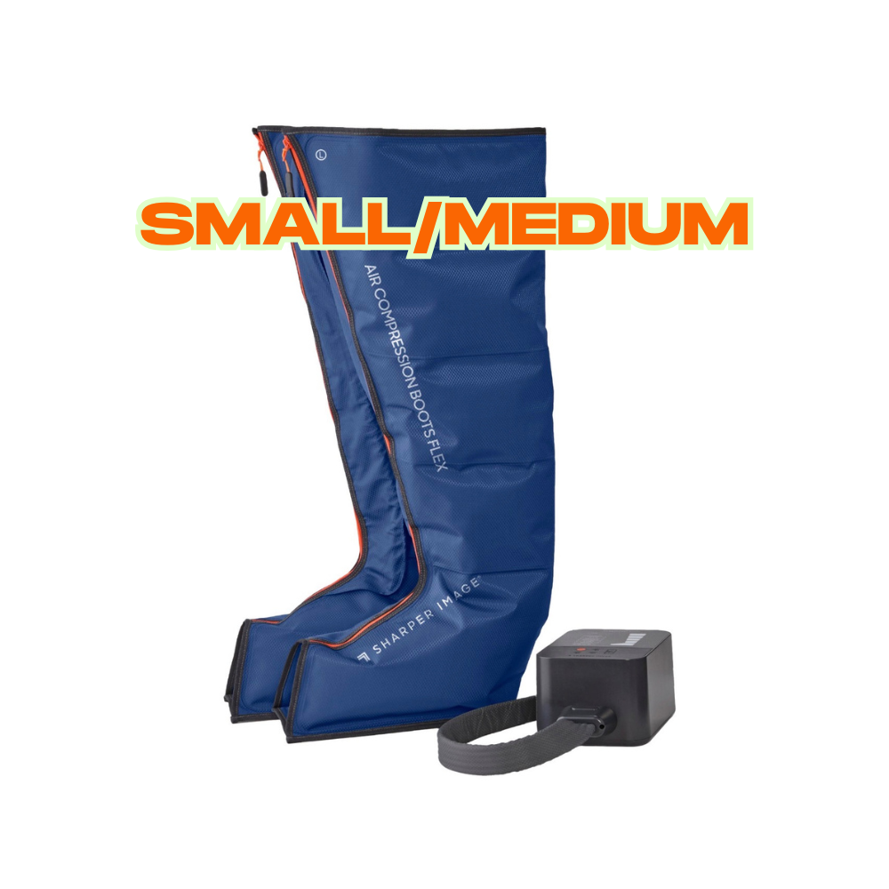 Sharper image air compression boots flex leg recovery system SMALL/MEDIUM blue