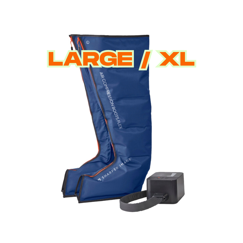 Sharper image air compression boots flex leg recovery system LARGE/XL blue