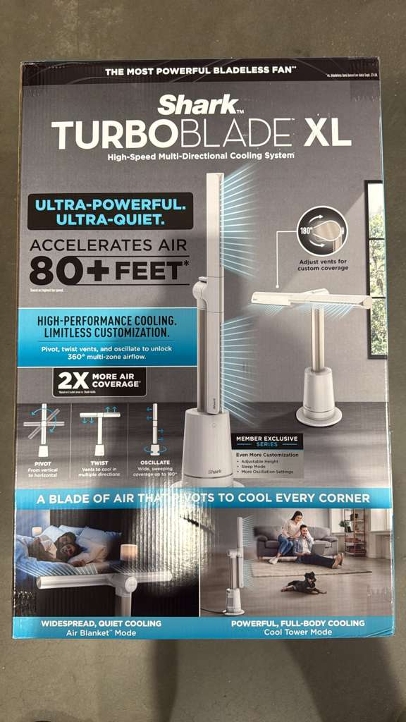 Shark TurboBlade XL Ultra-Customizable Bladeless Tower Fan White
