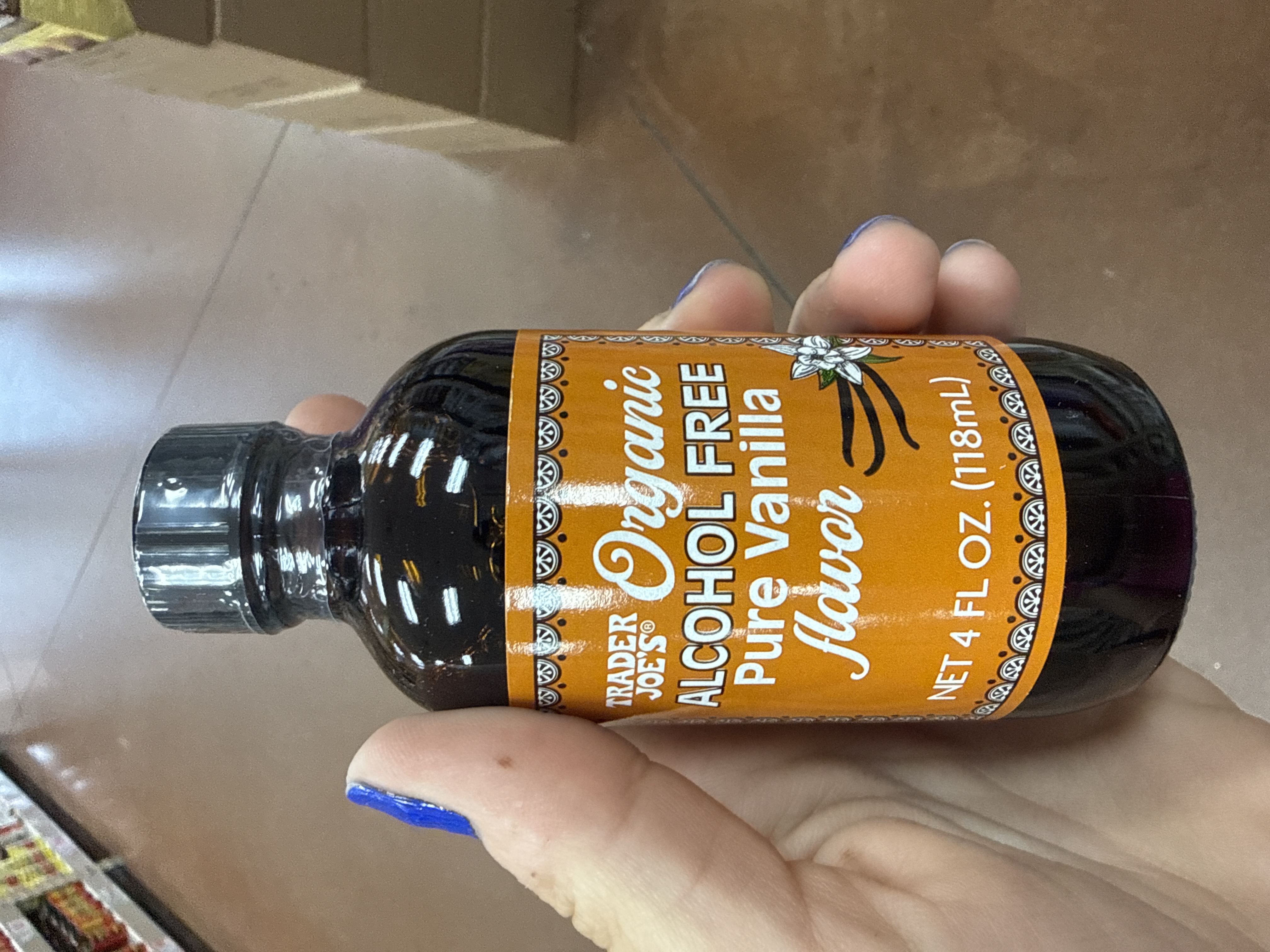 Trader joes Organic alcohol, free, pure vanilla flavor, 4 ounces