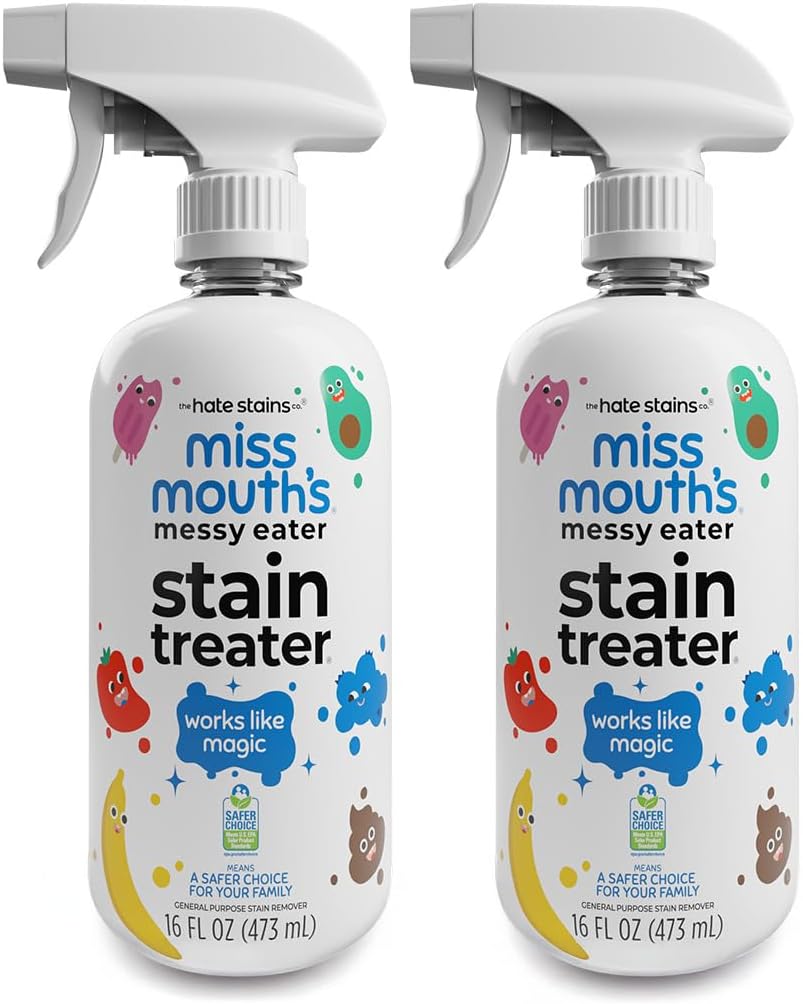 Miss Mouth’s Messy Eater Stain Treater Spray - Stain Remover - Newborn & Baby Essentials - 2-Pack of 16oz Stain Remover
